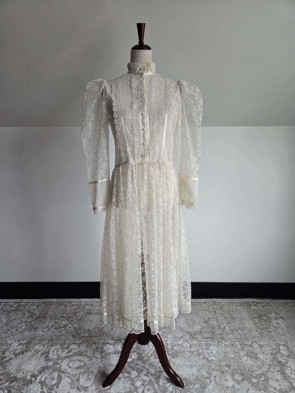 Gunne Sax Vintage Fully Shear Lace Dress - Missing Tag